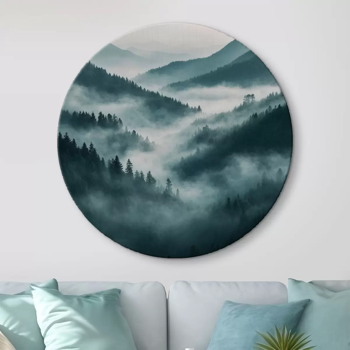 Quadri rotondi Nebbia in montagna r41318