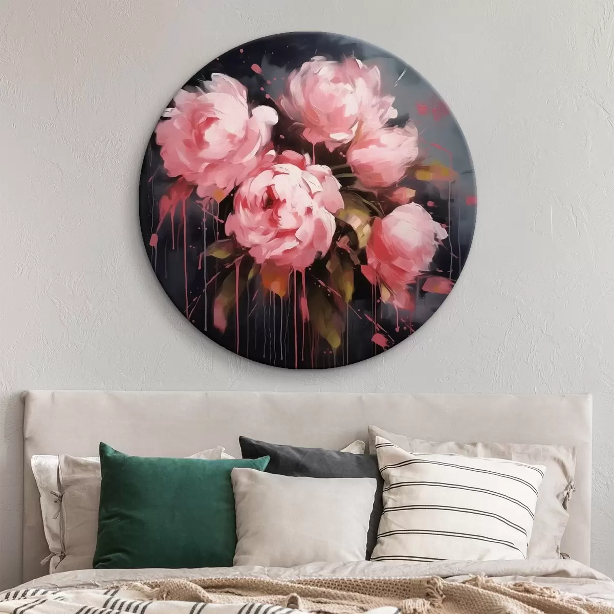 Quadri rotondi Peonie rosa r41329