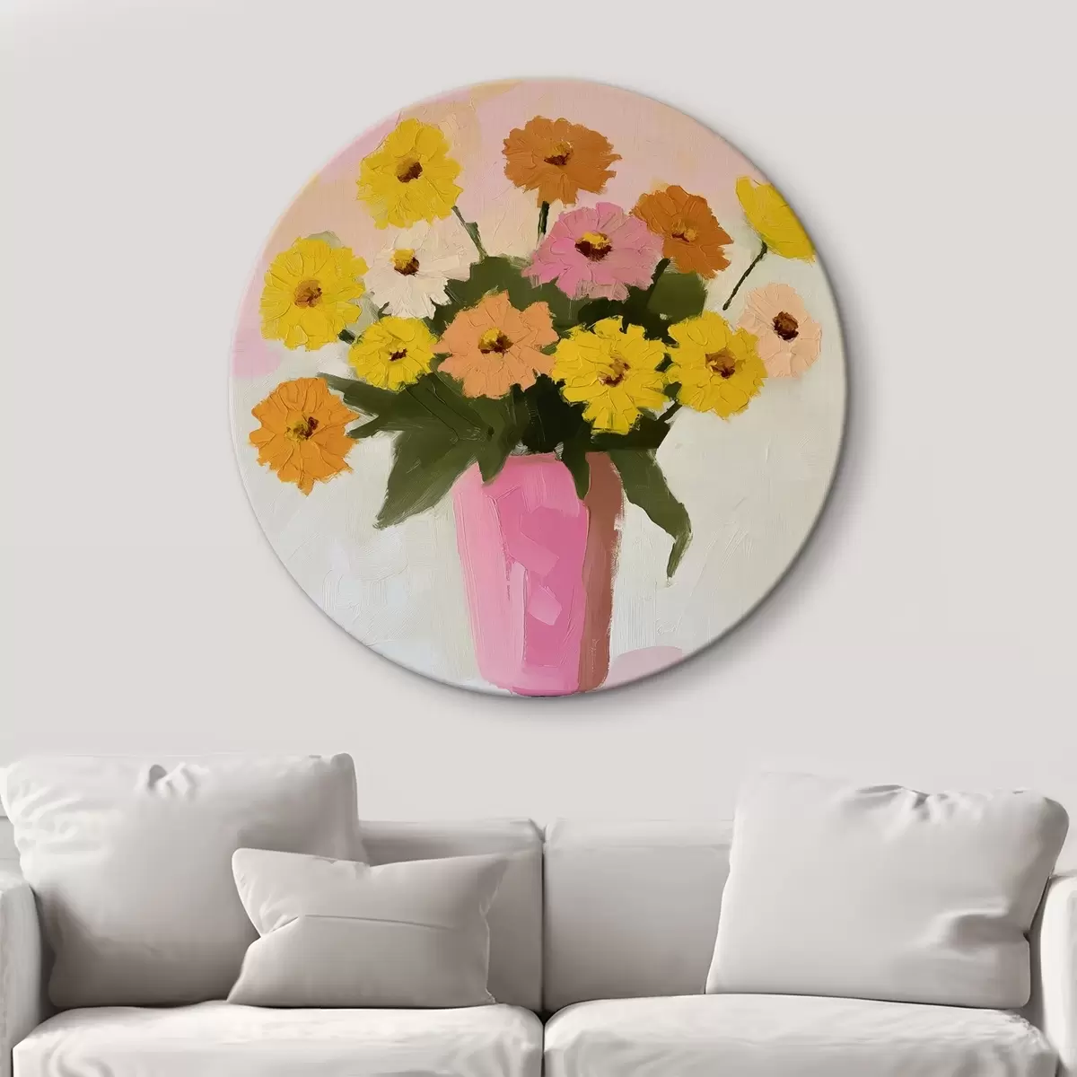 Quadri rotondi Vaso con fiori r41348