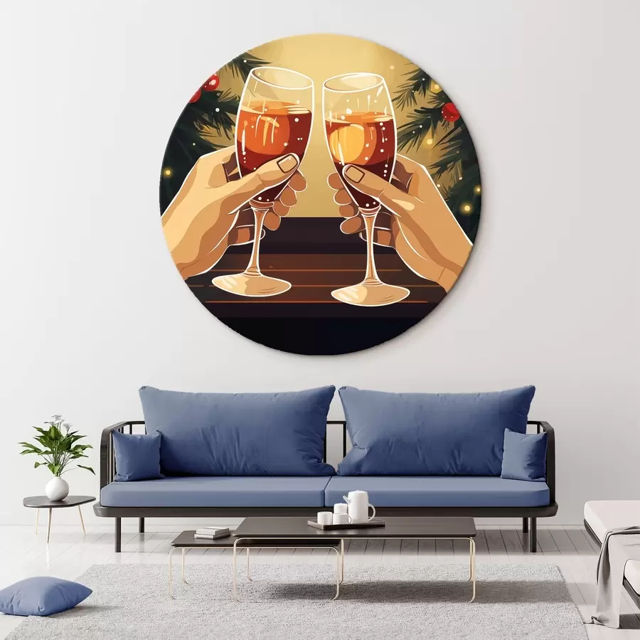 carta da parati Bicchieri di champagne, festeggiamenti, Capodanno, luci di Natale nr. r41372