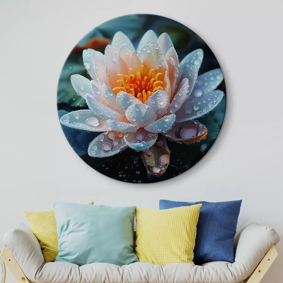 carta da parati Fiore di loto con gocce di rugiada nr. r41433