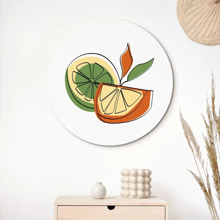 carta da parati Disegno lineare di agrumi, astrazione nr. r41468