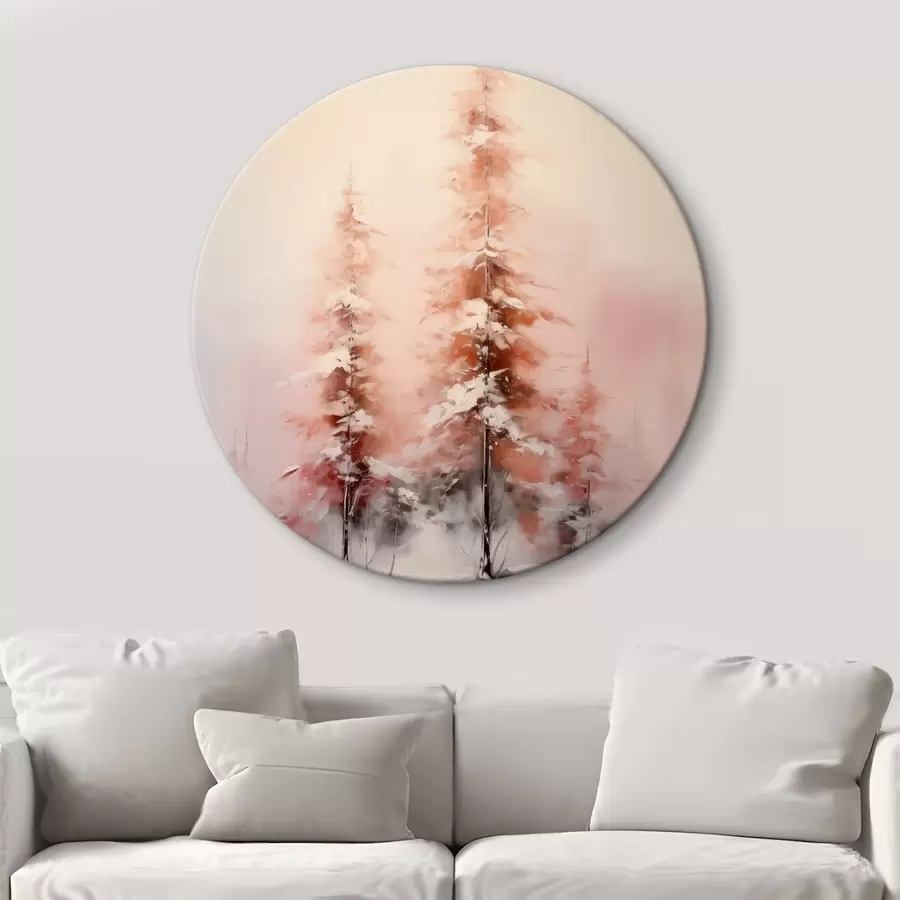 carta da parati Abeti invernali all'alba nella nebbia nr. r41470