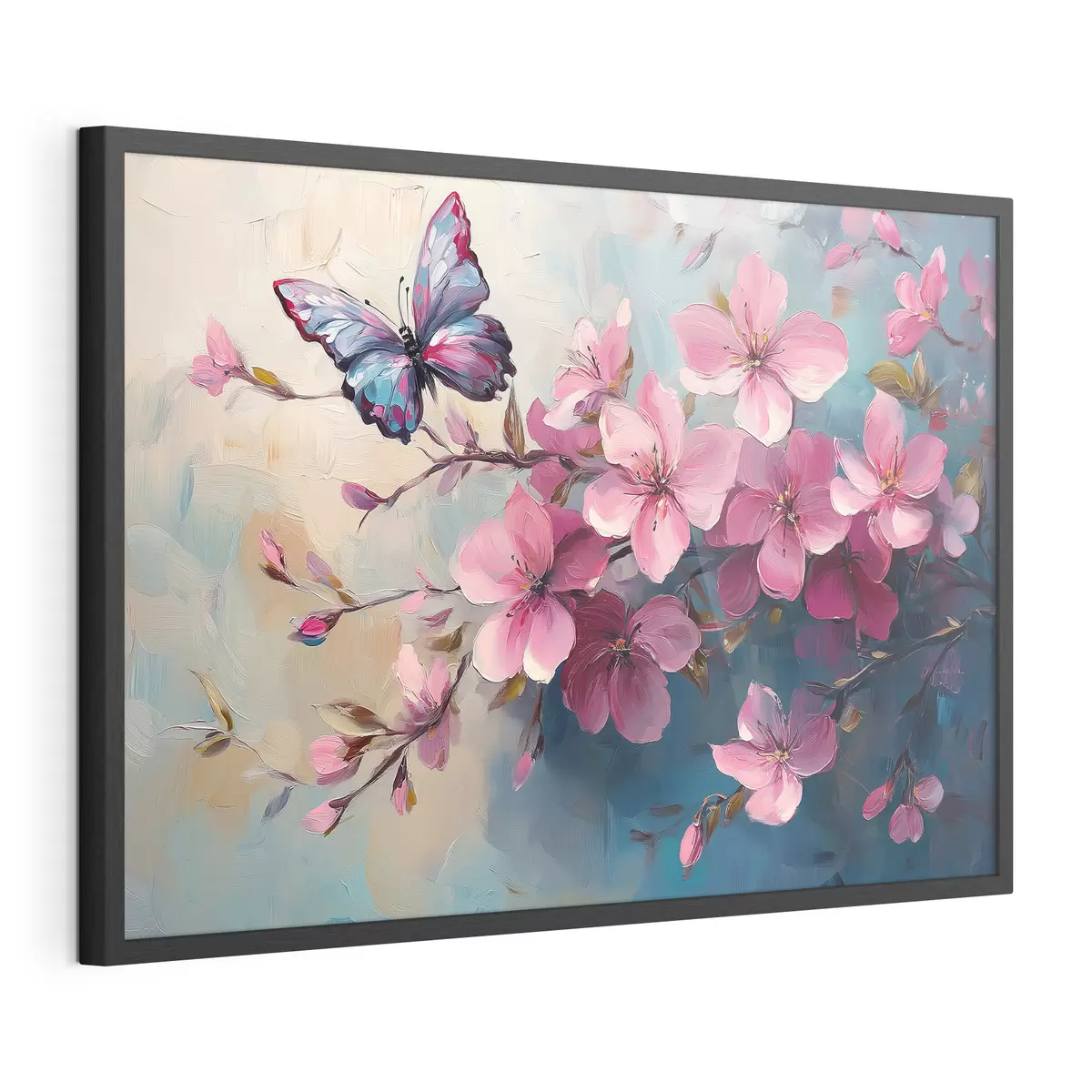 Poster Fiori rosa e farfalla f42320