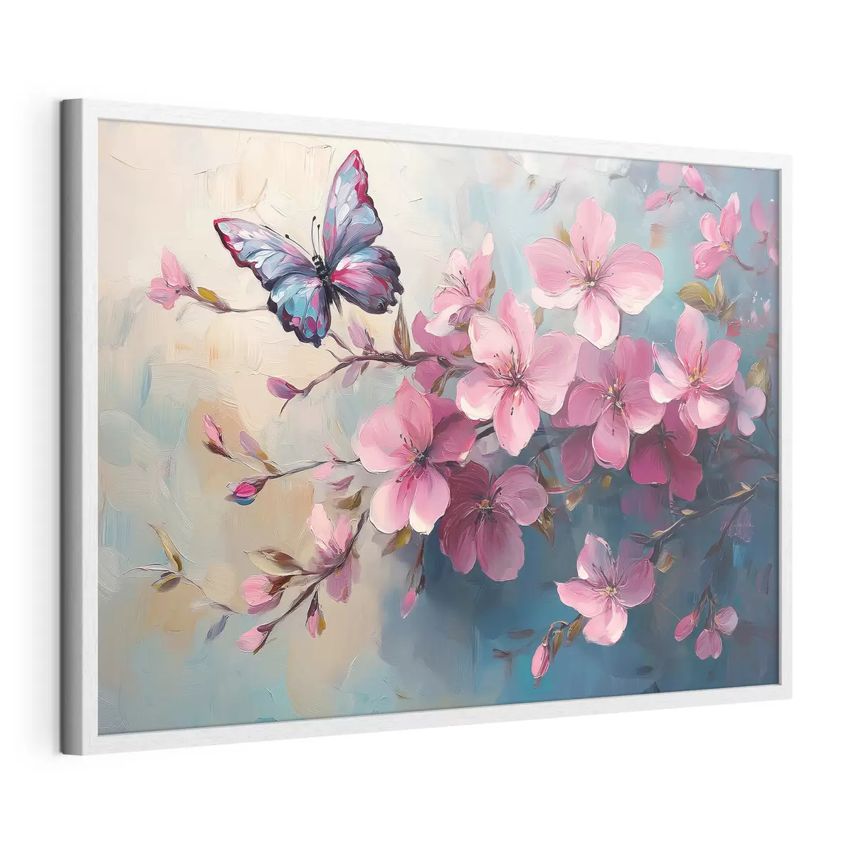 Poster Fiori rosa e farfalla f42320