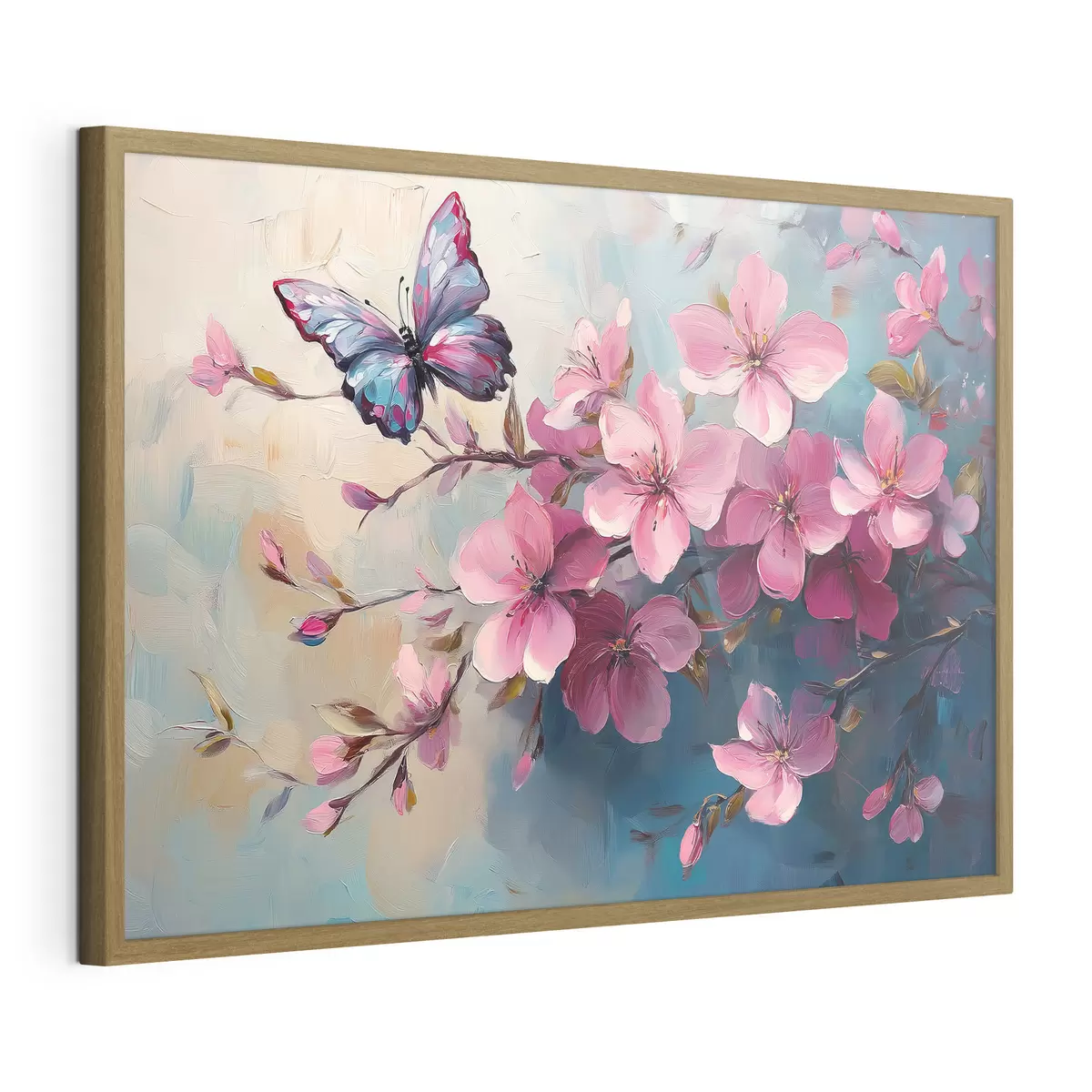 Poster Fiori rosa e farfalla f42320