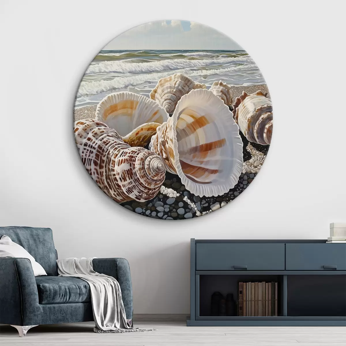 Quadri rotondi Conchiglia in riva al mare r42333