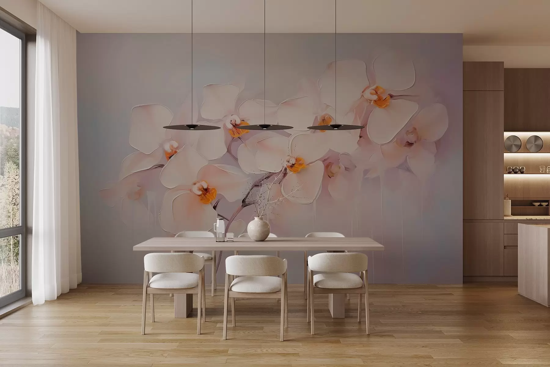 Carta da parati Floreale Pittura a imitazione di ramo di orchidea n. w02707