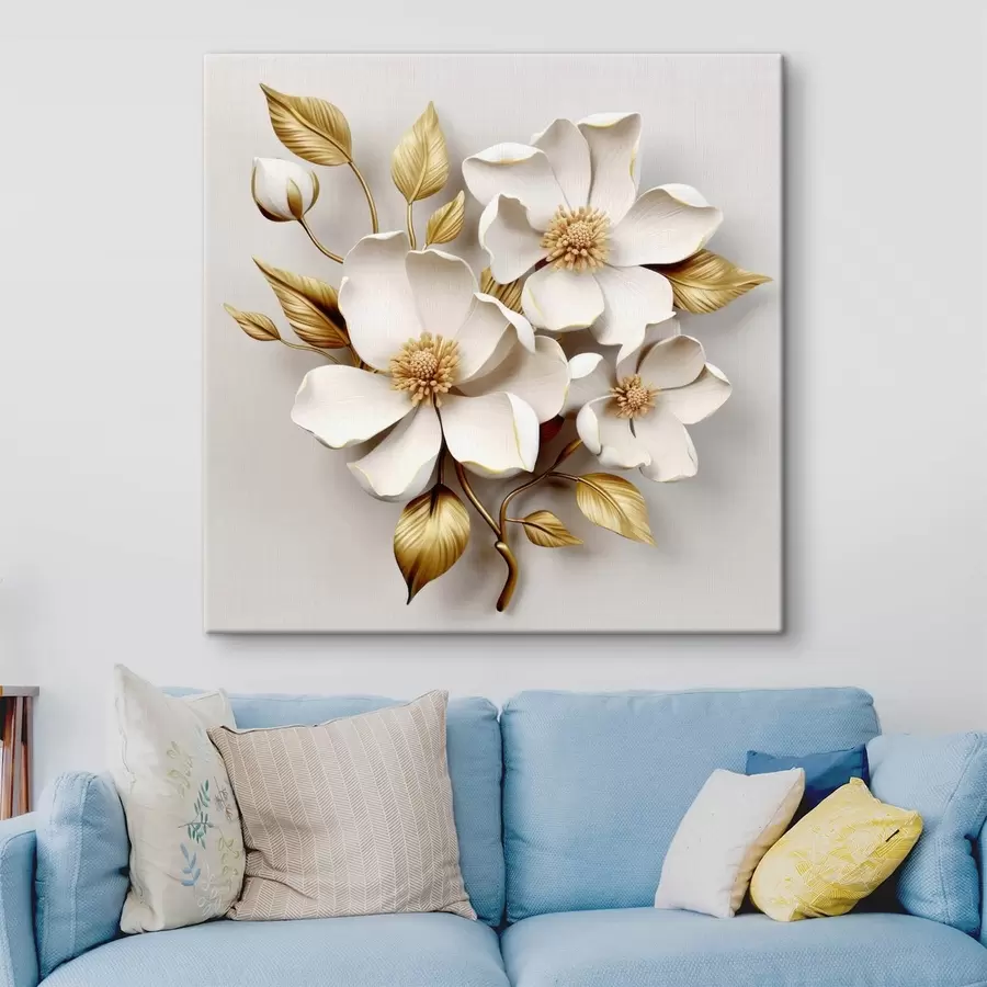 carta da parati Grandi fiori su sfondo chiaro nr. s42175