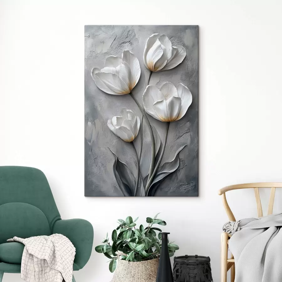carta da parati Lussuosi tulipani sullo sfondo di un muro di cemento nr. s42179