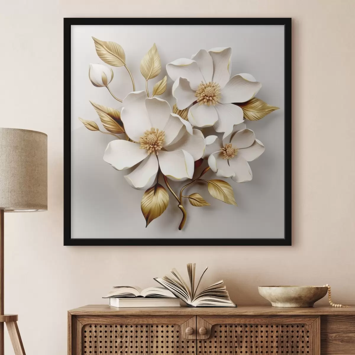 Poster Grandi fiori su sfondo chiaro f42175