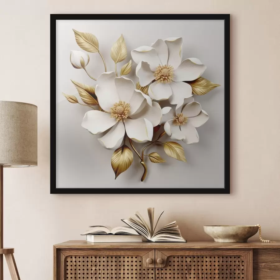 carta da parati Grandi fiori su sfondo chiaro nr. f42175