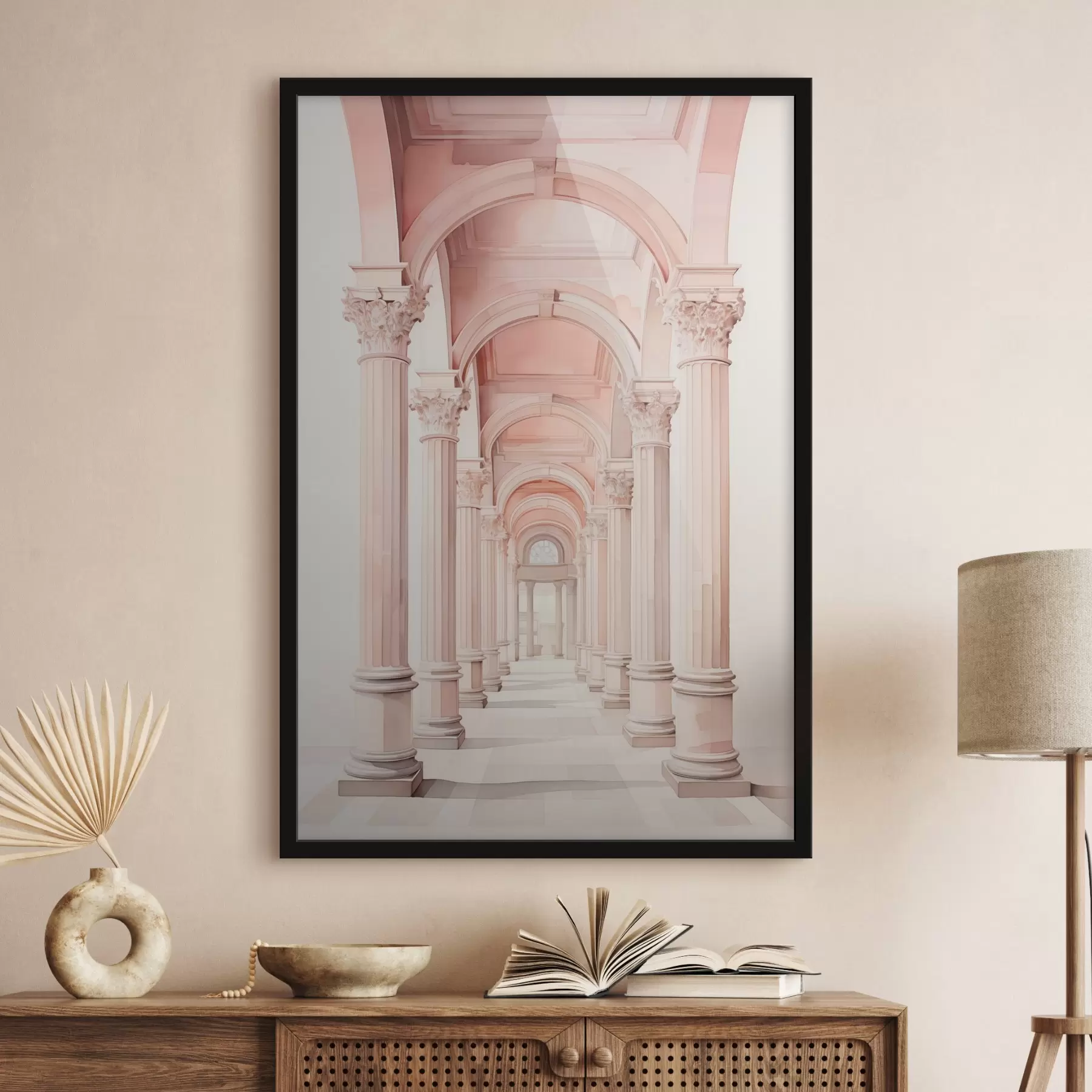 carta da parati Struttura architettonica con colonne a imitazione dell'acquerello nr. f42361