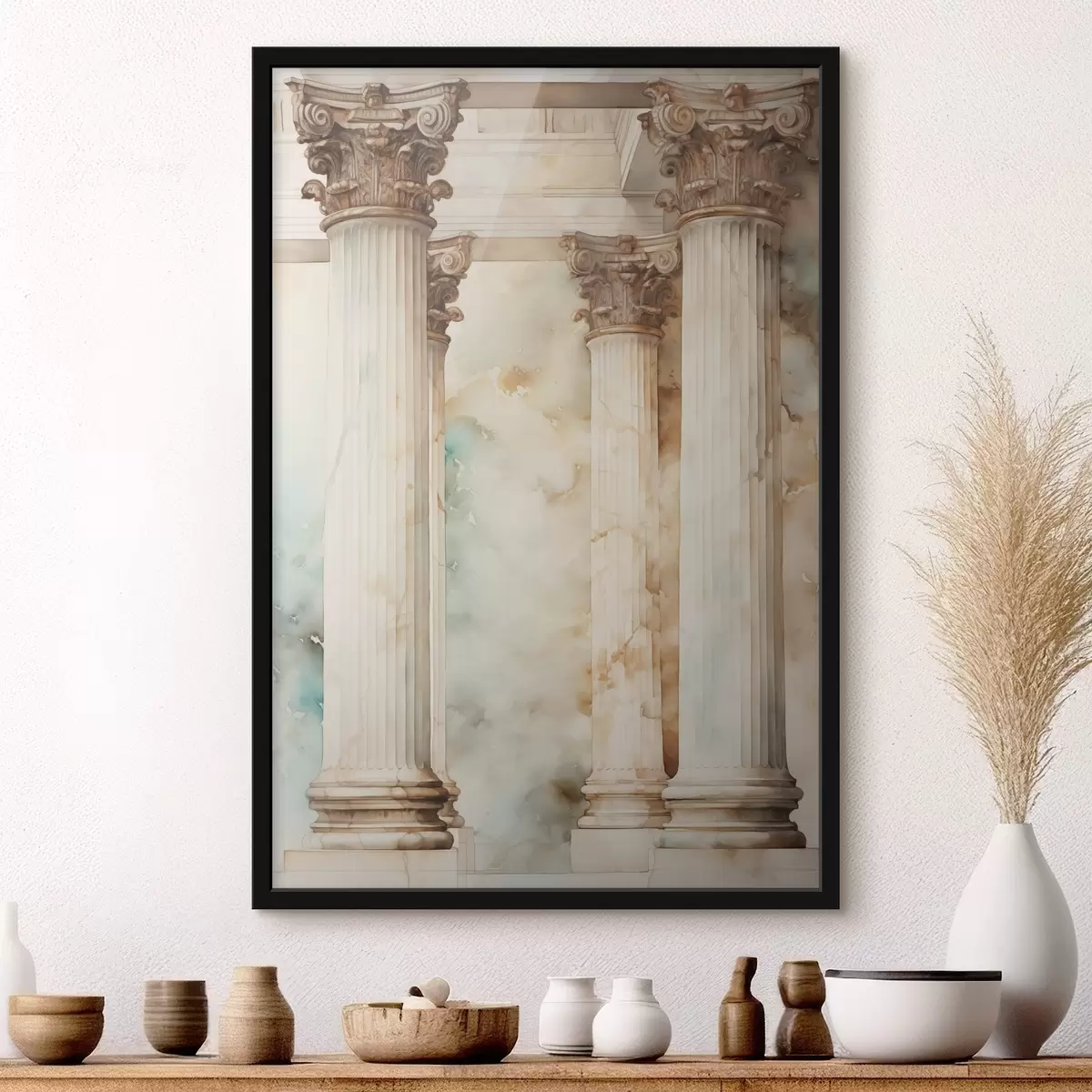 Poster Colonne antiche imitazione acquerello f42363