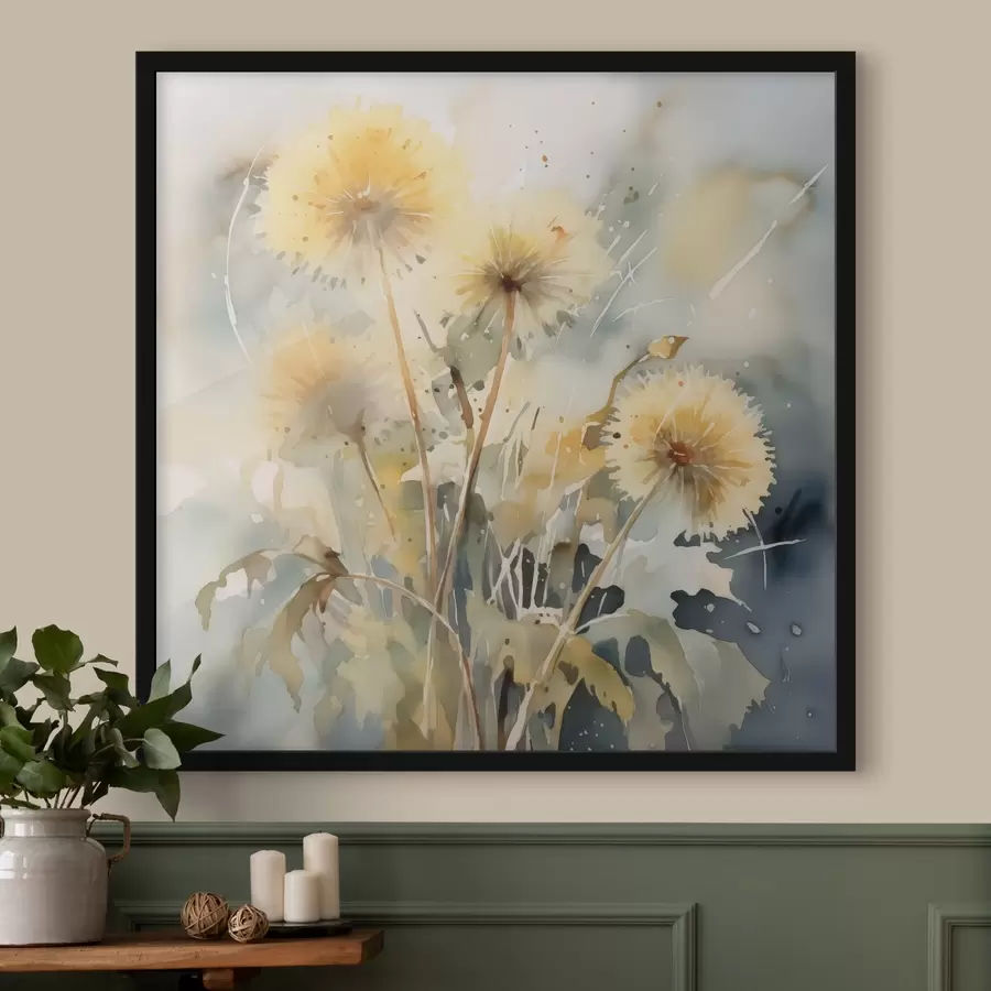 carta da parati Dente di leone imitazione di acquerello sfocato nr. f42369