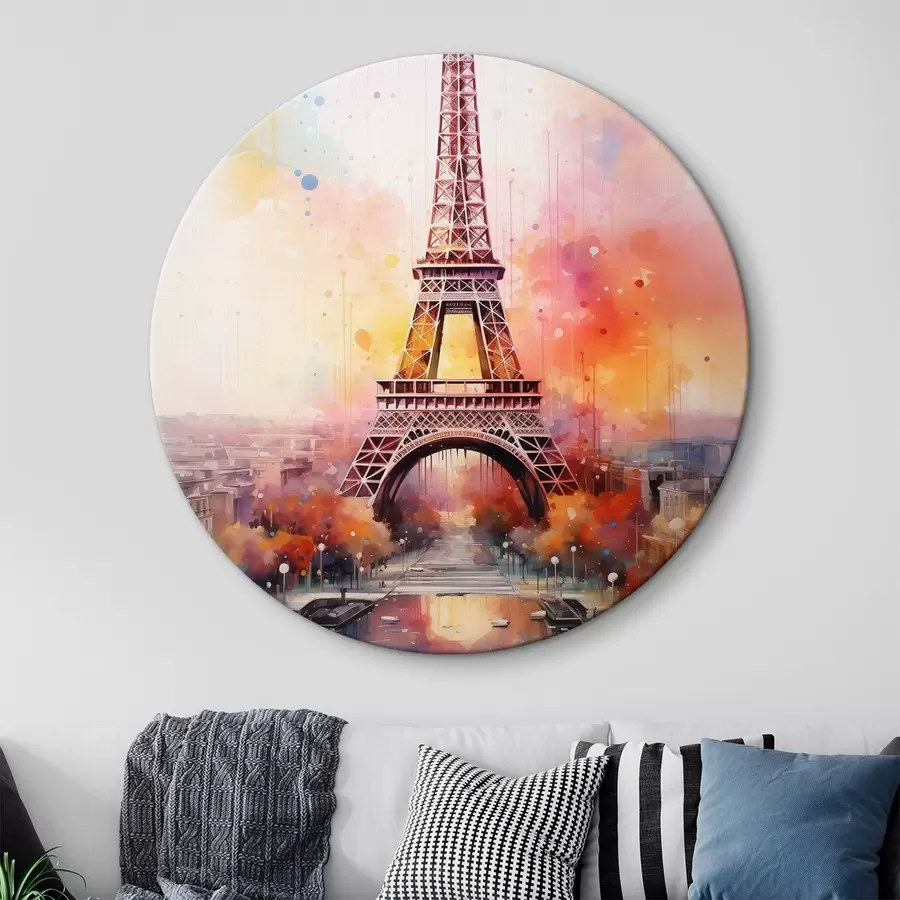 carta da parati Parigi su uno sfondo di schizzi di acquerello nr. r42081