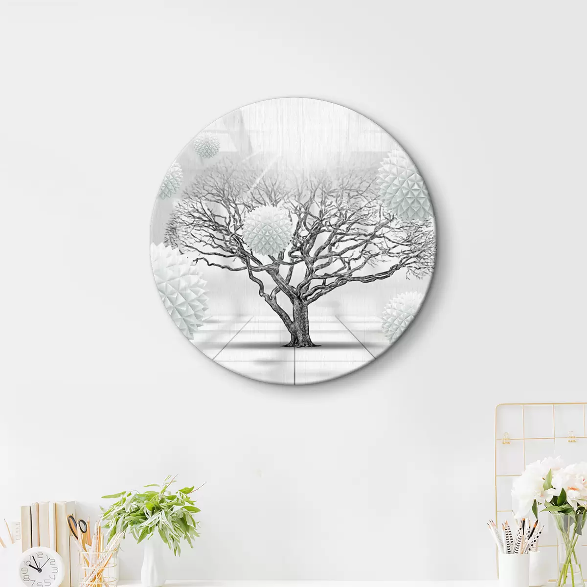 Quadri rotondi Un albero che si espande r02828
