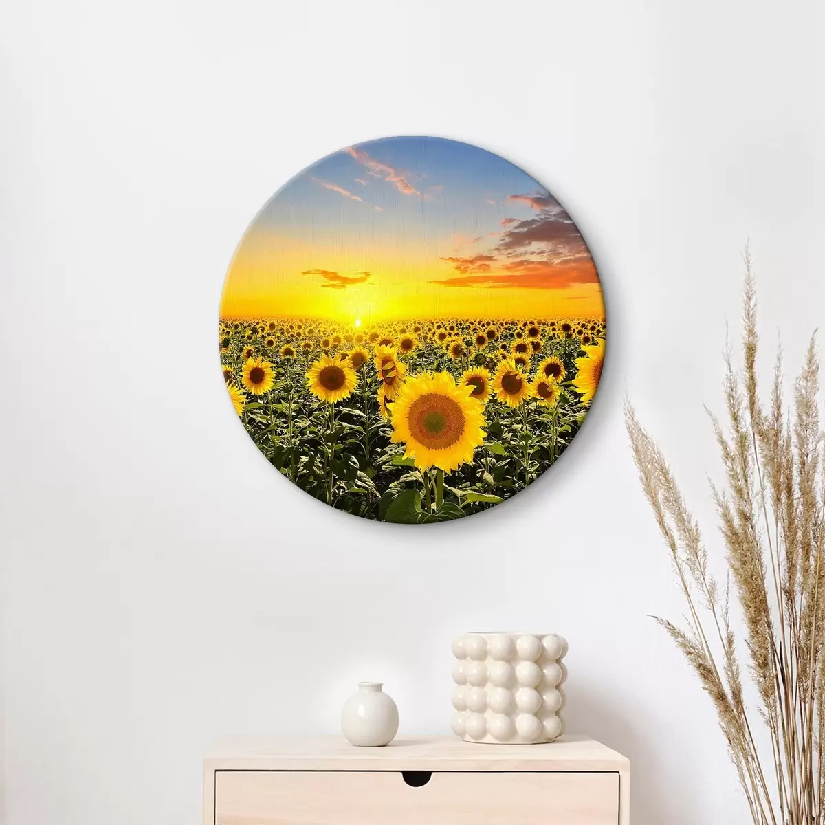 Quadri rotondi Fiore, pianta e cielo r15146