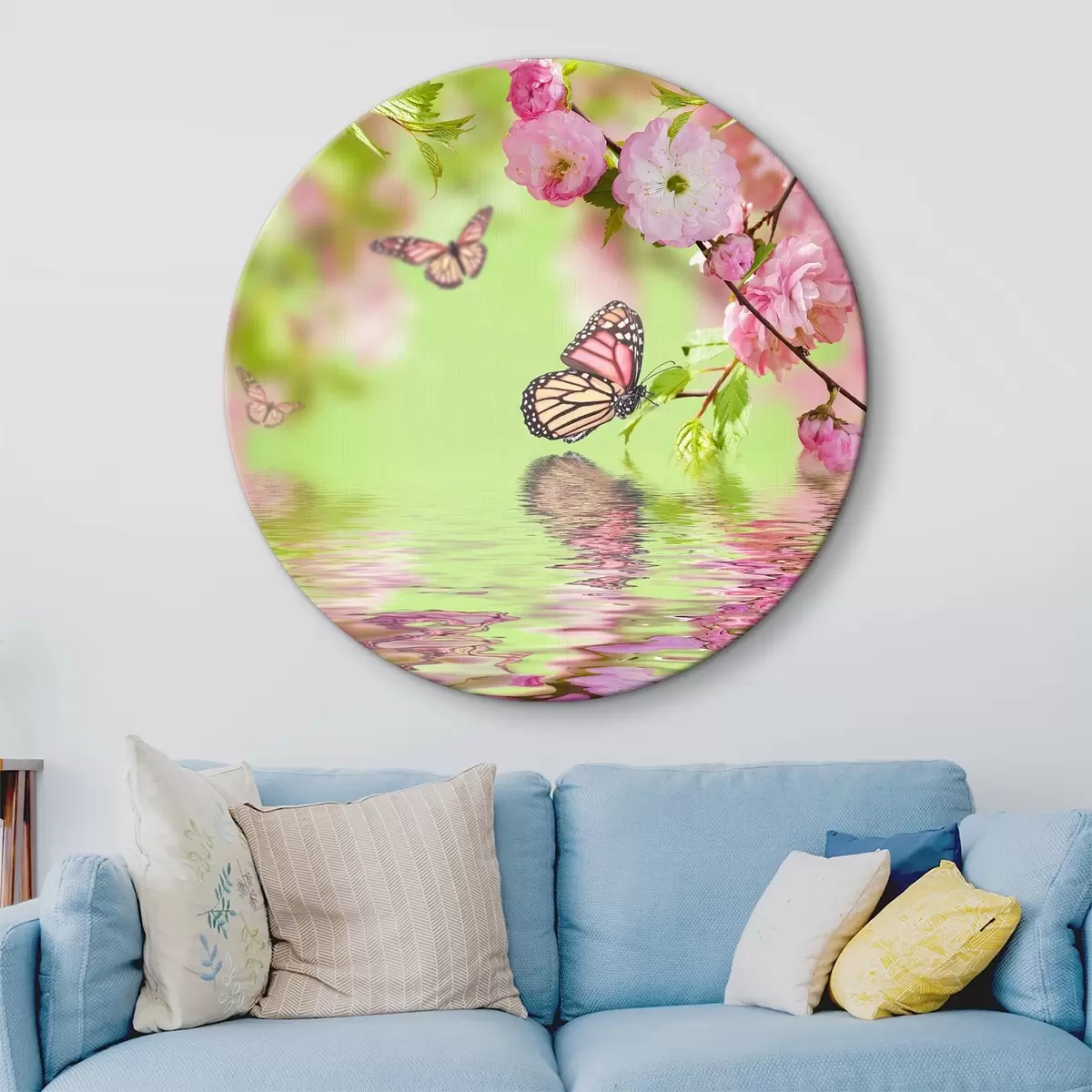 Quadri rotondi Impollinatori, fiori e farfalle r27029