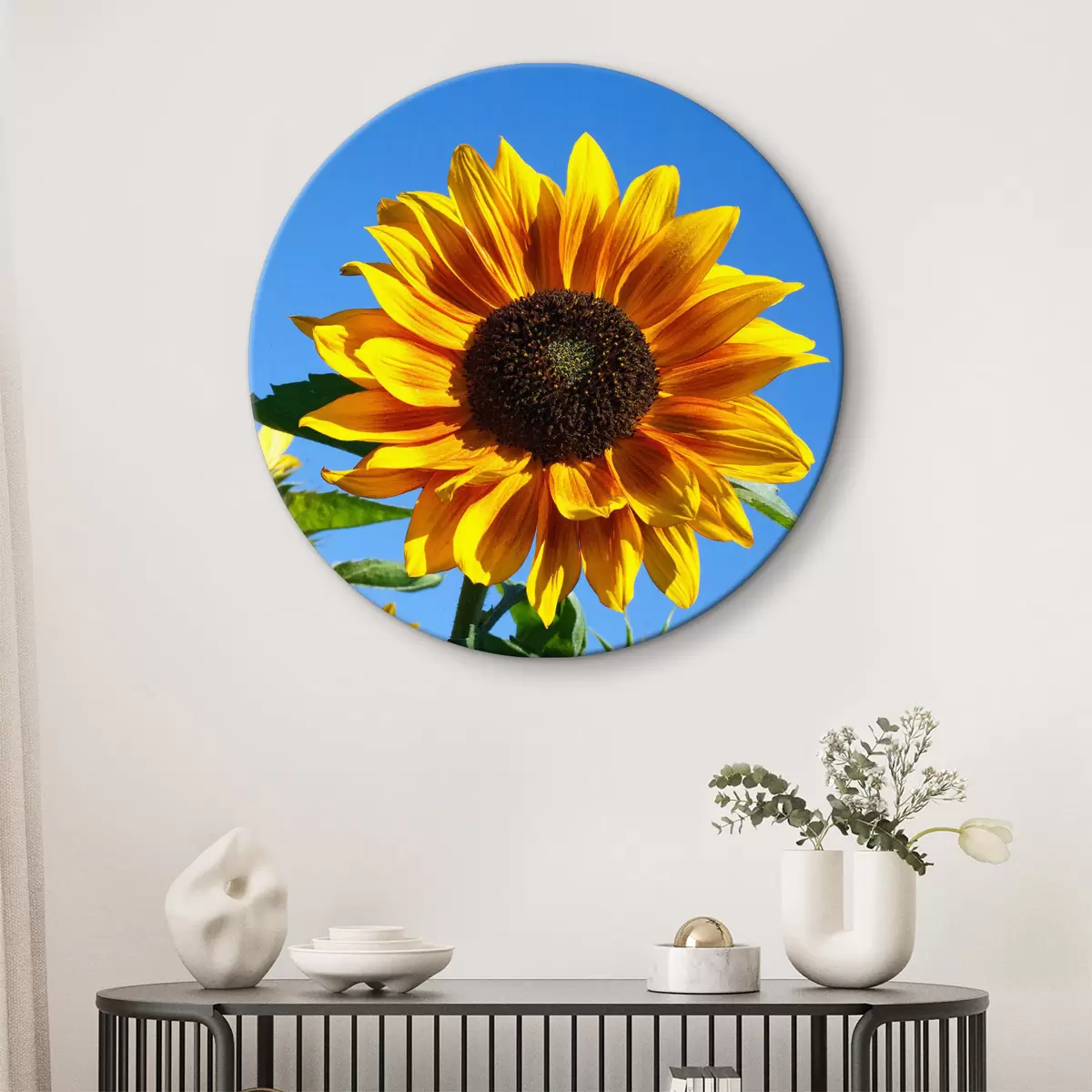 Quadri rotondi Fiore, pianta e cielo r27692