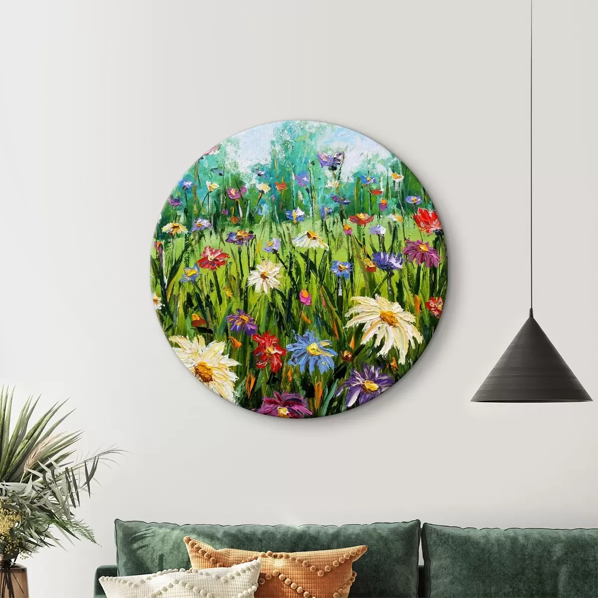 Quadri rotondi Una comunità di fiori, piante e piante r29766