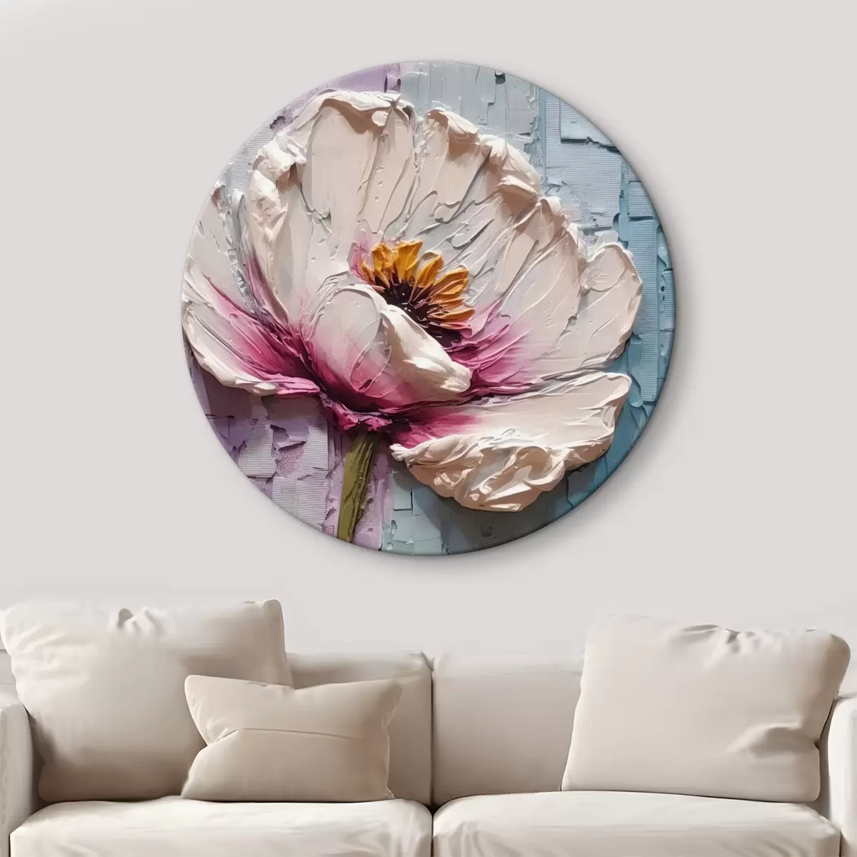 Quadri rotondi fiore 3D r32838