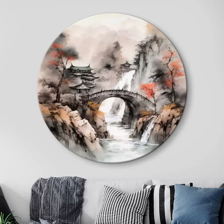 carta da parati Paesaggio cinese con ponte nr. r34627