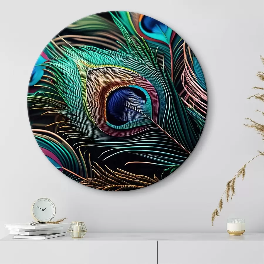 carta da parati Piume di pavone luminose nr. r34871