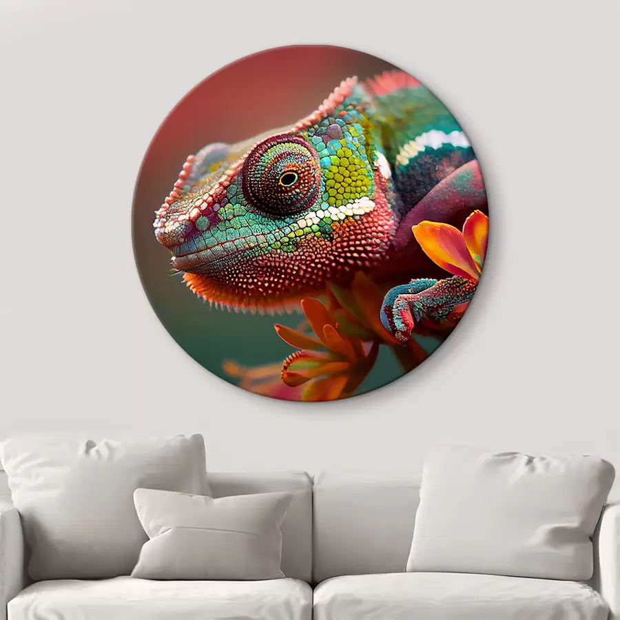 carta da parati Camaleonte su un fiore nr. r34927