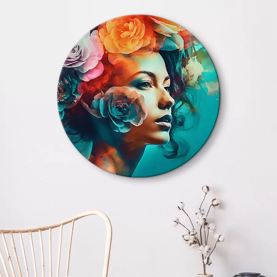 carta da parati Bella donna con fiori nr. r35366
