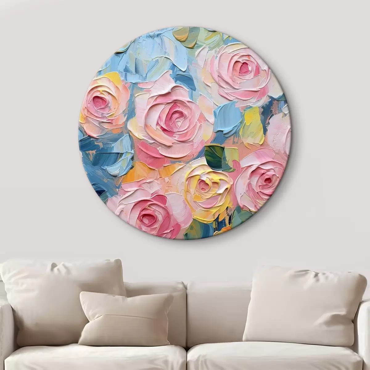 Quadri rotondi Rose volumetriche r35396