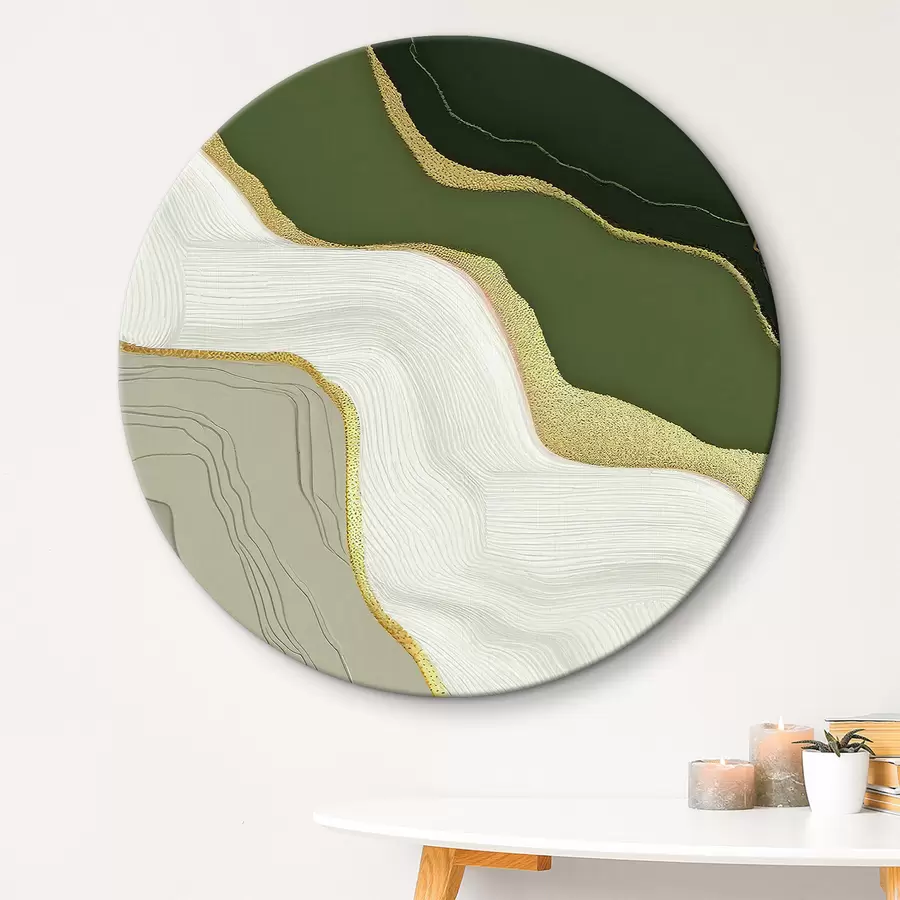 carta da parati Un dipinto ad olio astratto realizzato con colori neri, bianchi, verdi e grigi nr. r35427