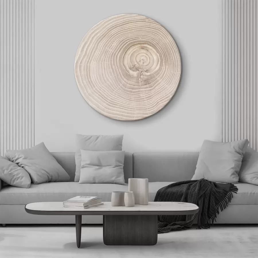 carta da parati Un anello in legno tagliato dalle tonalità delicate nr. r36005