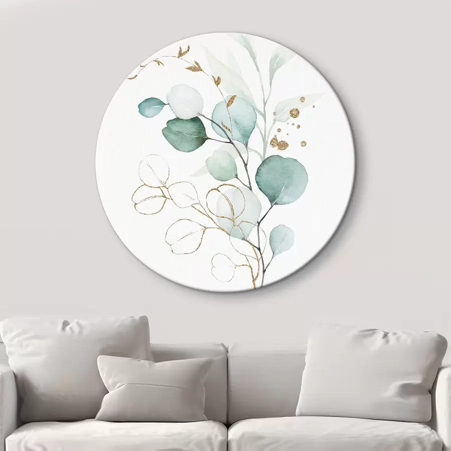 carta da parati Acquerello raffigurante un ramo con foglie blu nr. r36138