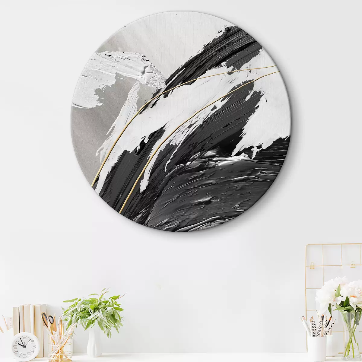 Quadri rotondi Sfondo d'arte astratta contemporanea r36162