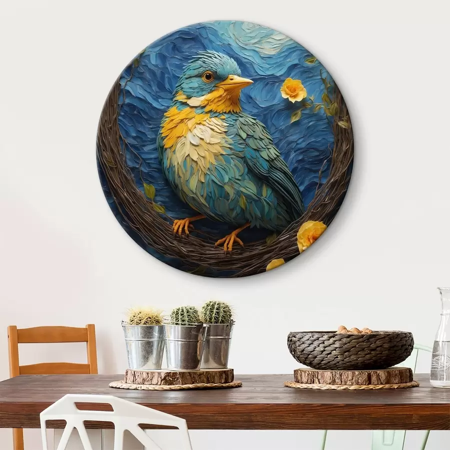 carta da parati Un nido vivace in una tranquilla corona di fiori nr. r36440