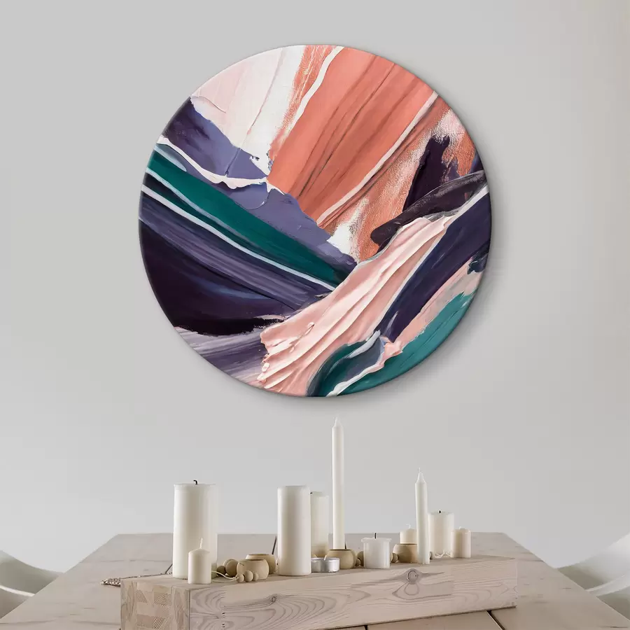 carta da parati Pittura ad olio astratta, pennellata, texture della pittura, colori tenui arancione e viola nr. r36498