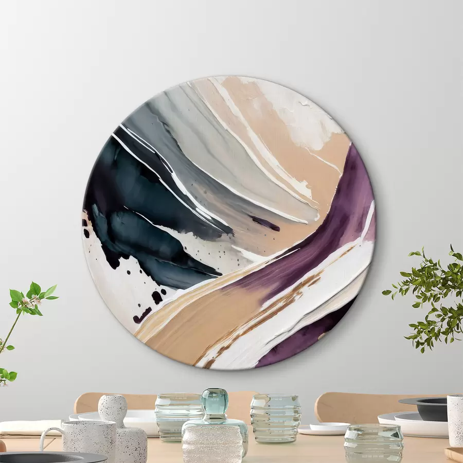 carta da parati Arte acrilica astratta, pennellata, texture della pittura, colori beige, viola, blu nr. r36504