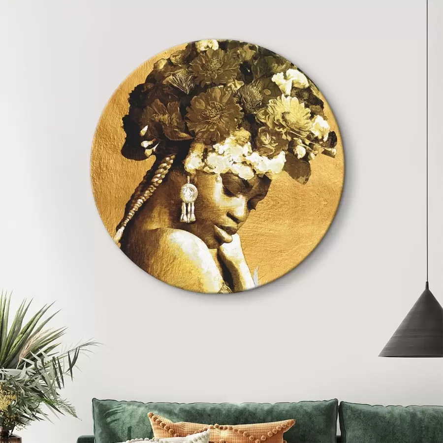 carta da parati Donna con fiori in testa nr. r36532