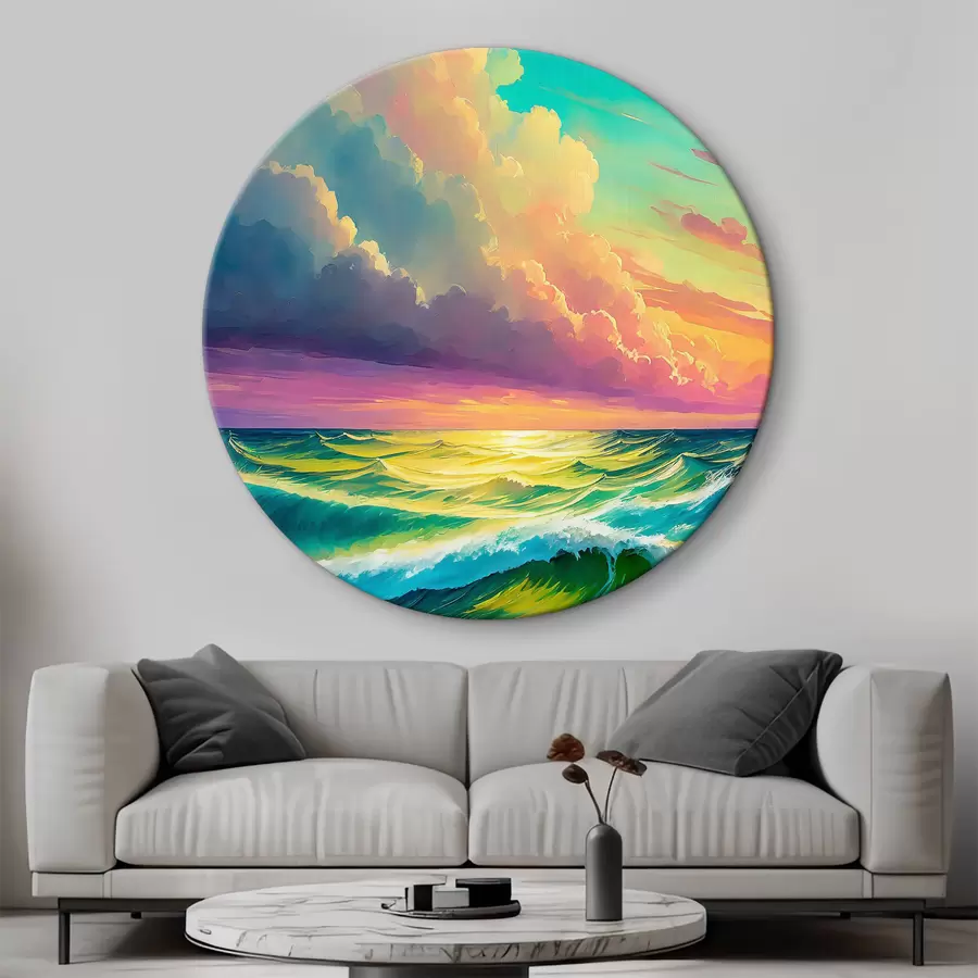 carta da parati Le onde al tramonto danzano sotto il cielo dipinto nr. r36589