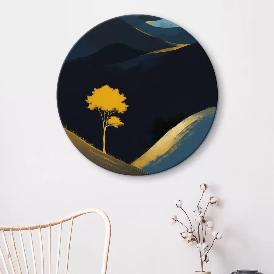 carta da parati Un albero solitario sotto un cielo notturno senza stelle nr. r36639