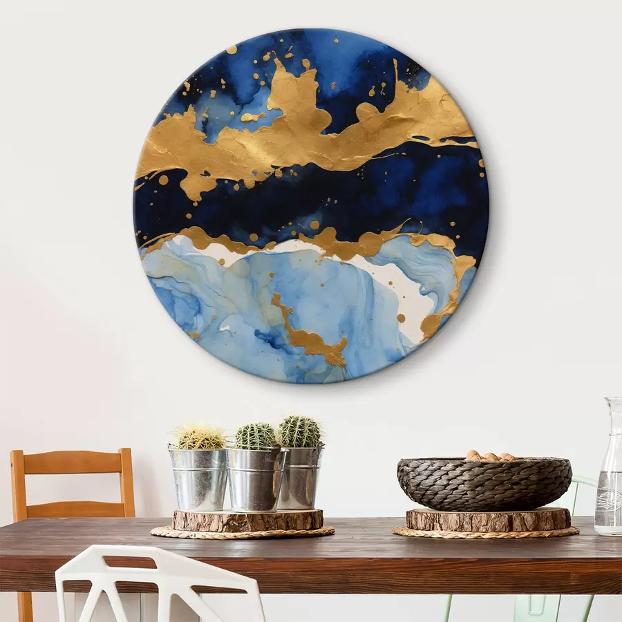 carta da parati Il blu notte si combina con le onde metalliche nr. r36641