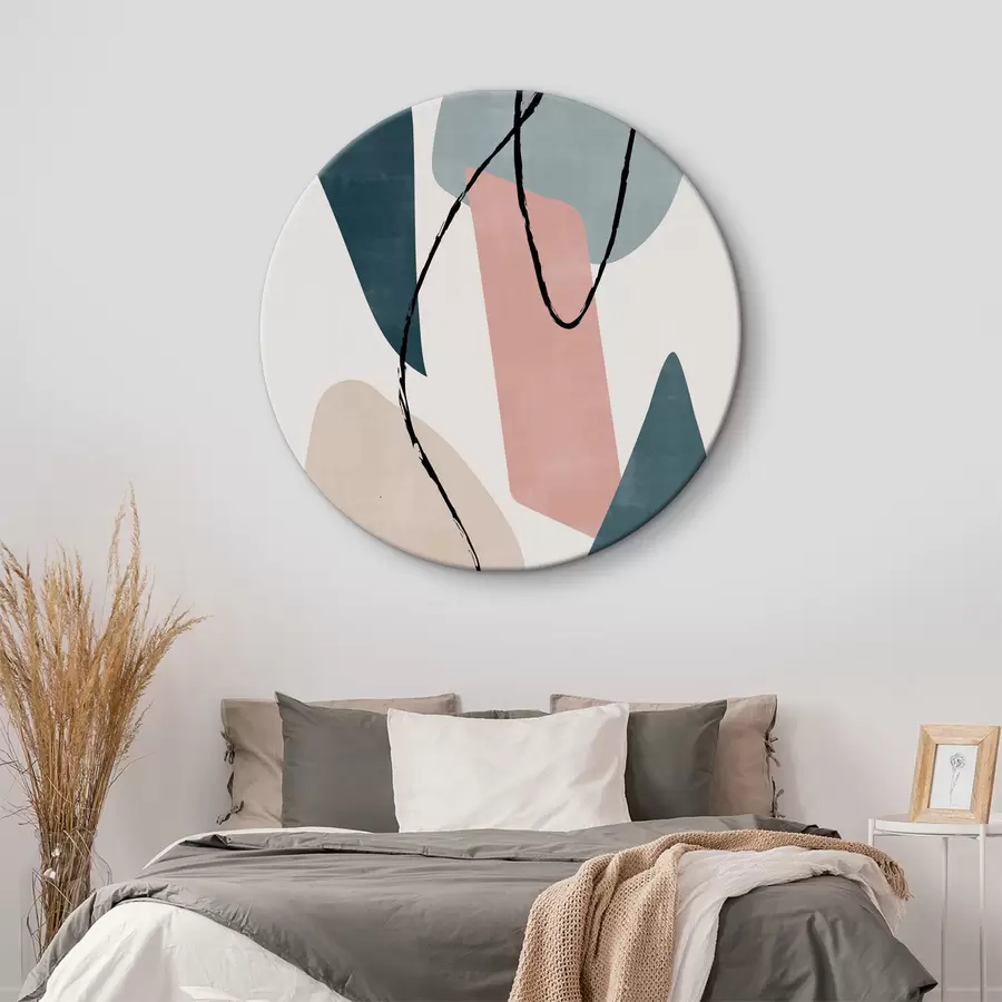 carta da parati Opera d'arte colorata con linee nere nr. r36650