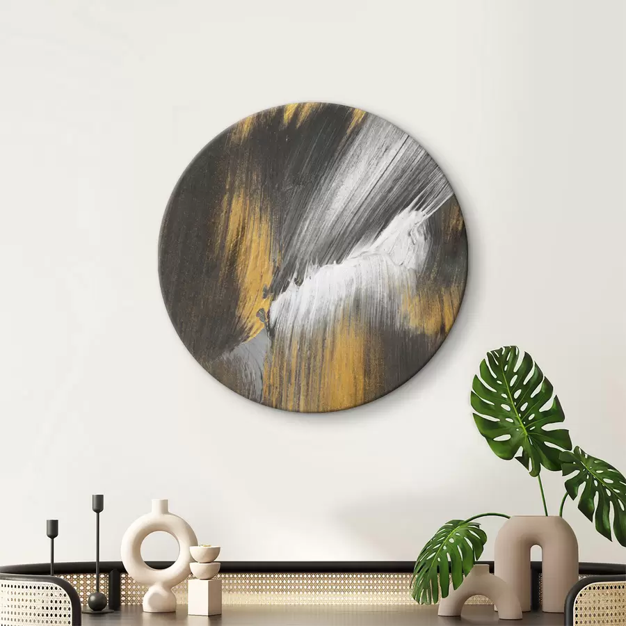 carta da parati Pennellate nei toni del grigio e dell'ambra nr. r36672