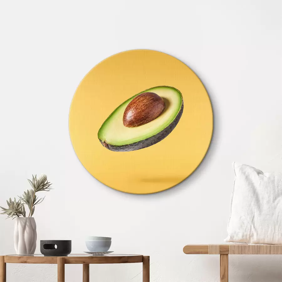 carta da parati Avocado su sfondo giallo nr. r37033