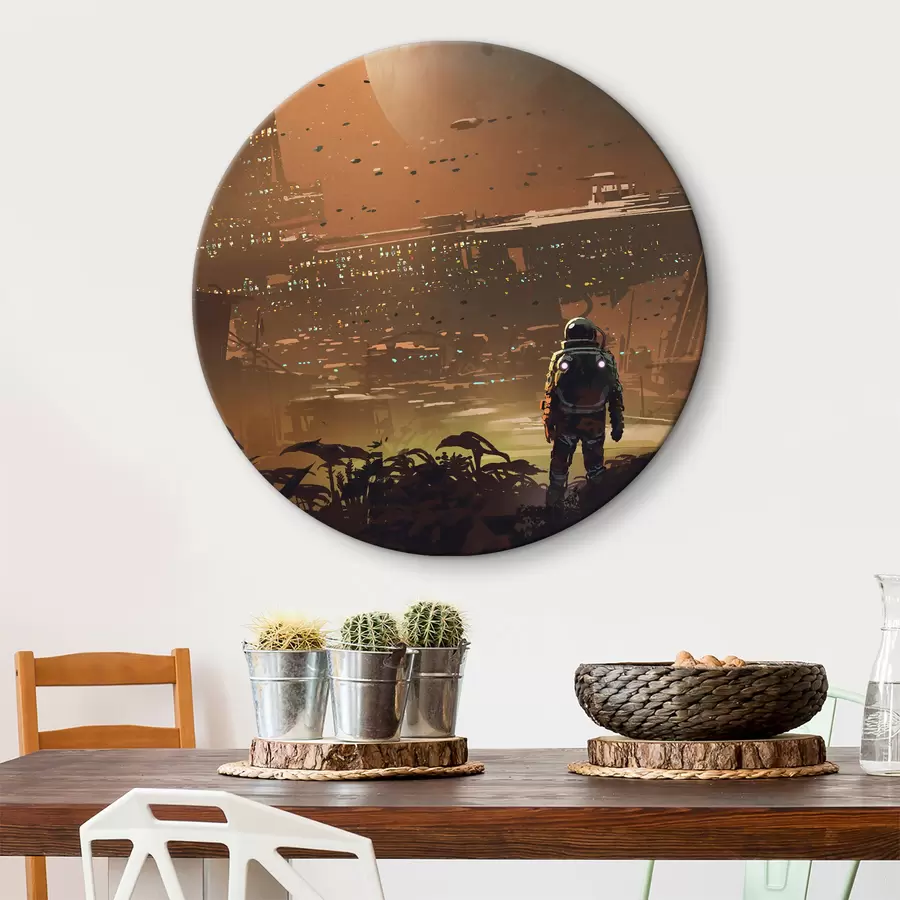 carta da parati Astronauta a spasso per la città nr. r37083