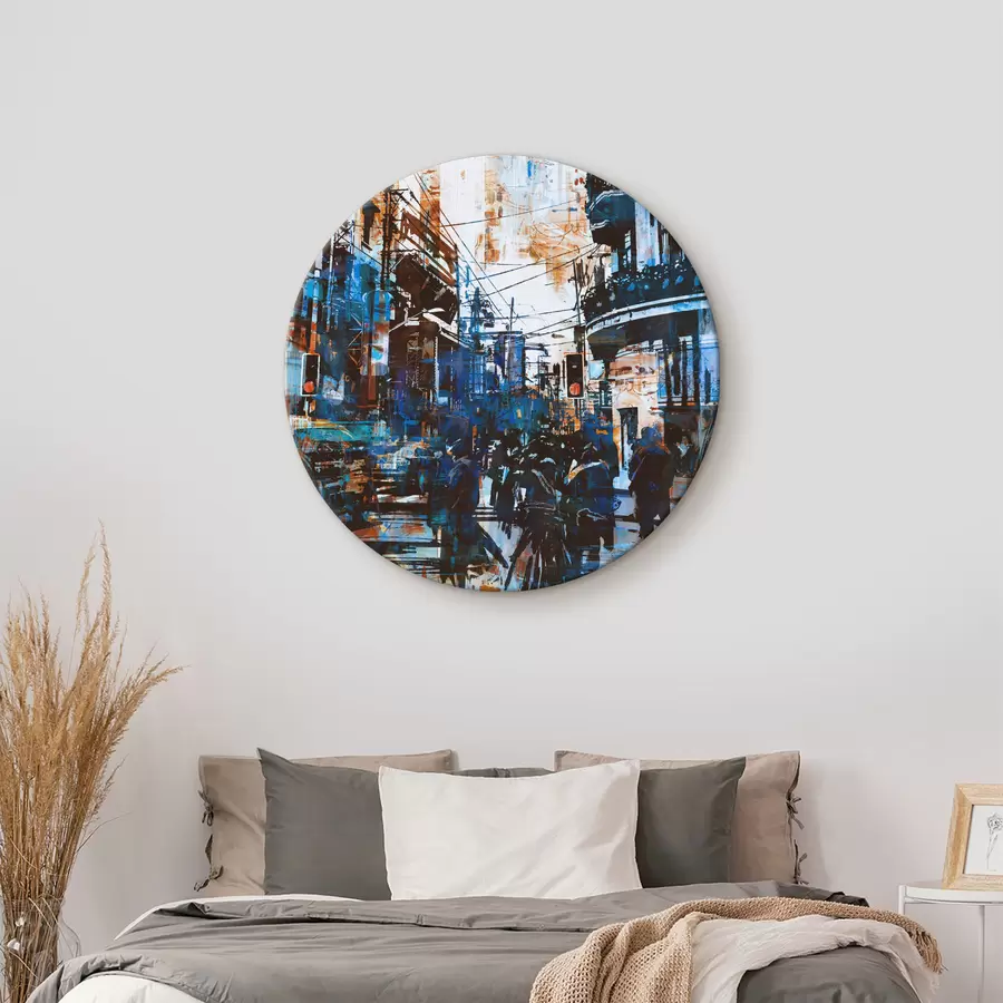 carta da parati Strada con edifici e persone nr. r37087