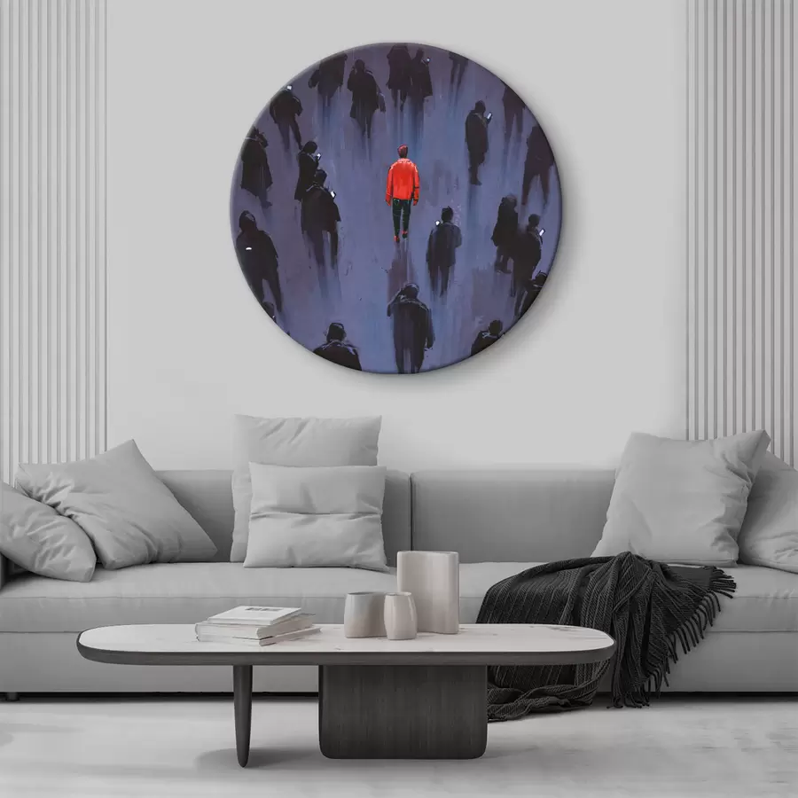 carta da parati Un uomo in piedi in mezzo a una folla di persone nr. r37093