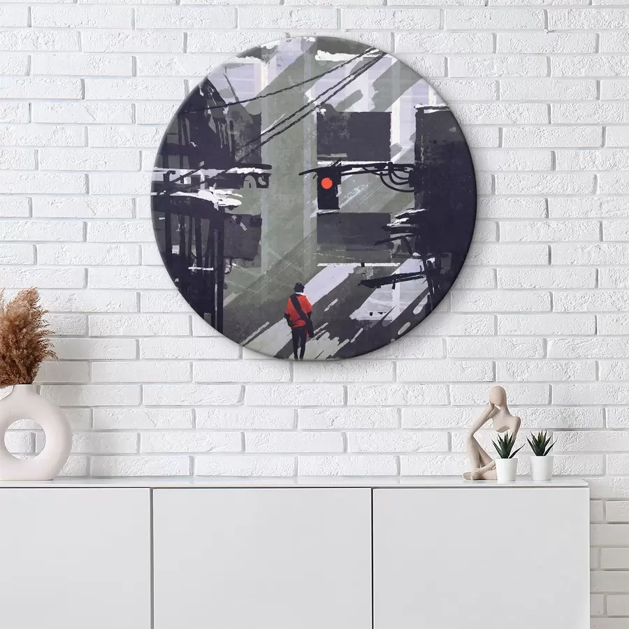 carta da parati Semaforo rosso in città nr. r37098