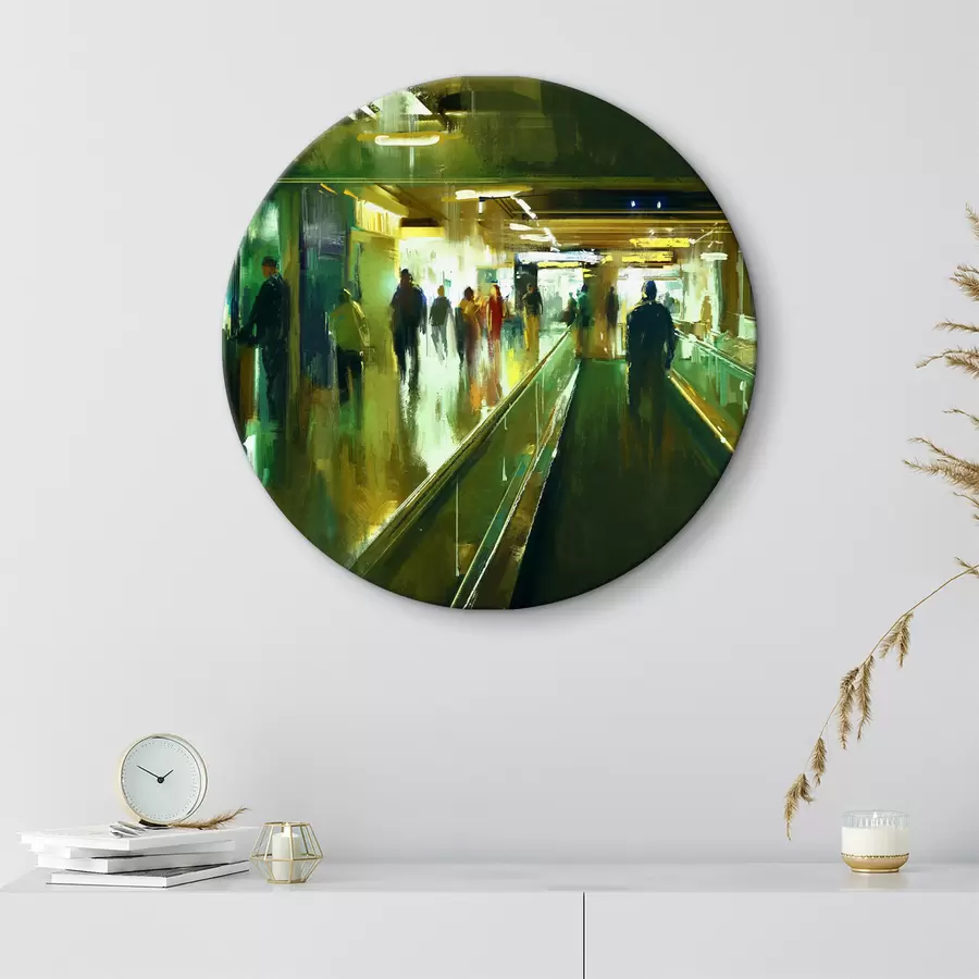 carta da parati Un gruppo di persone che cammina su una scala mobile nr. r37103